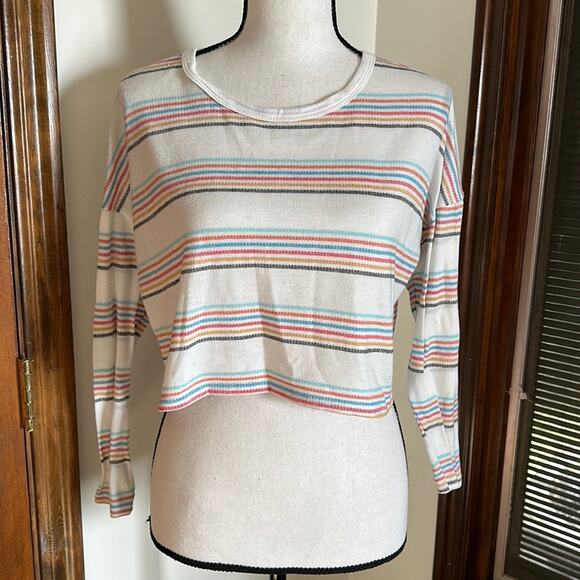 Caution To The Wind | Striped Long Sleeve Knit Top Size M - Picture 1 of 8